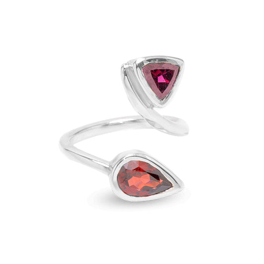 Silver and Garnet Ring