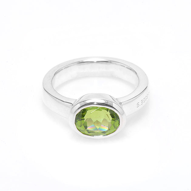 Silver and Peridot S.Begermi Ring