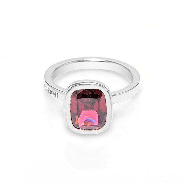 Silver and Rhodolite S. Begermi Ring