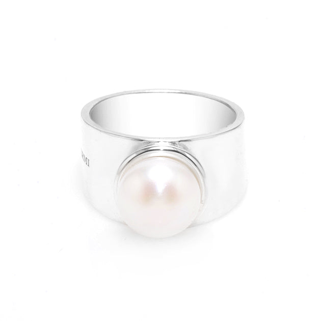 Silver and Freshwater Pearl S.Begermi Ring