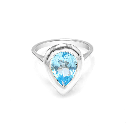 Silver and Blue Topaz Ring