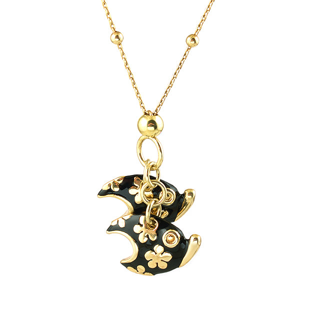 Black Fish Gold Plated Necklace
