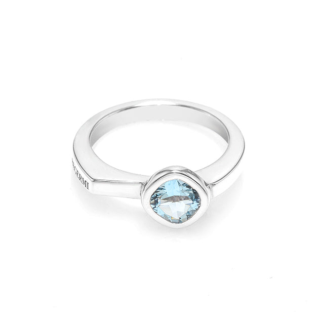 Silver and Aquamarine S.Begermi Ring