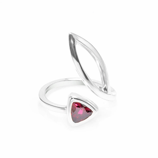 Silver and Garnet Ring