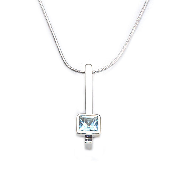 Silver and Aquamarine S. Begermi Pendant.