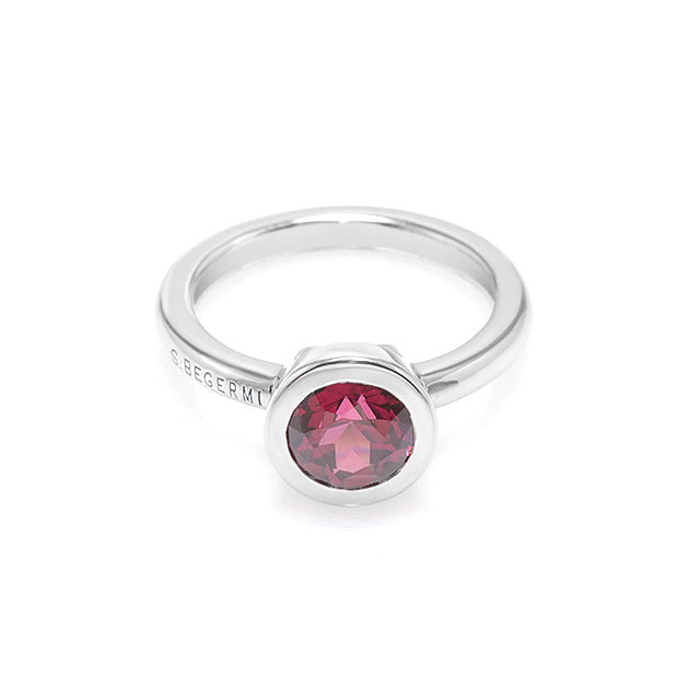 Silver and Rhodolite S. Begermi Ring