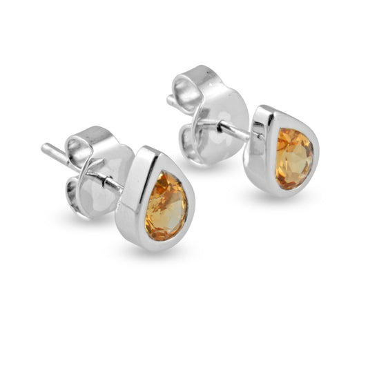 Silver and Citrine Studs