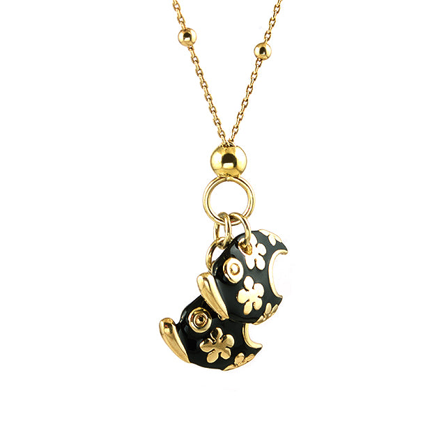 Black Fish Gold Plated Necklace