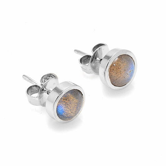 Silver and Labradorite Studs