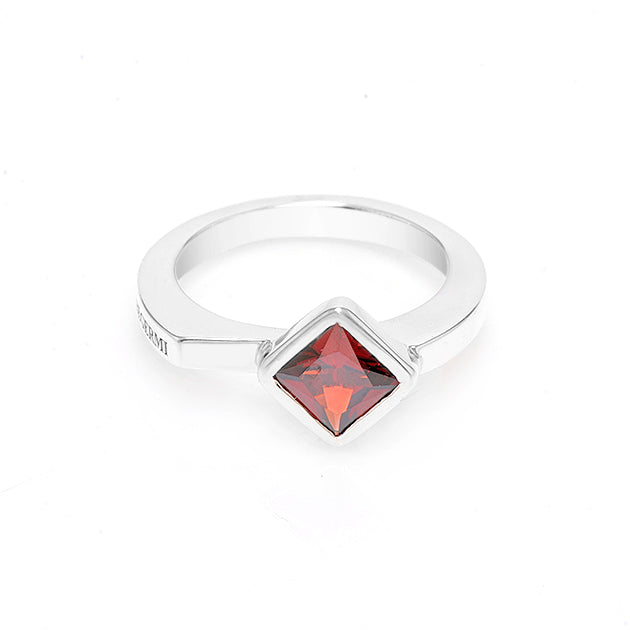 Silver and Garnet S. Begermi Ring