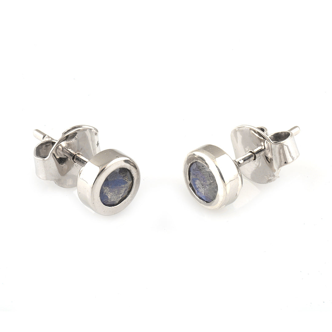 Silver and Labradorite Studs