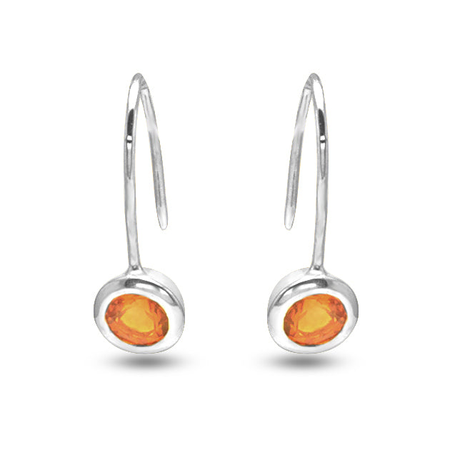 Golden Glow: 925 Sterling Silver Natural Citrine Earrings