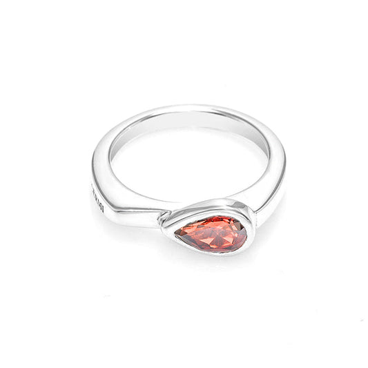 Silver and Garnet S.Begermi Ring