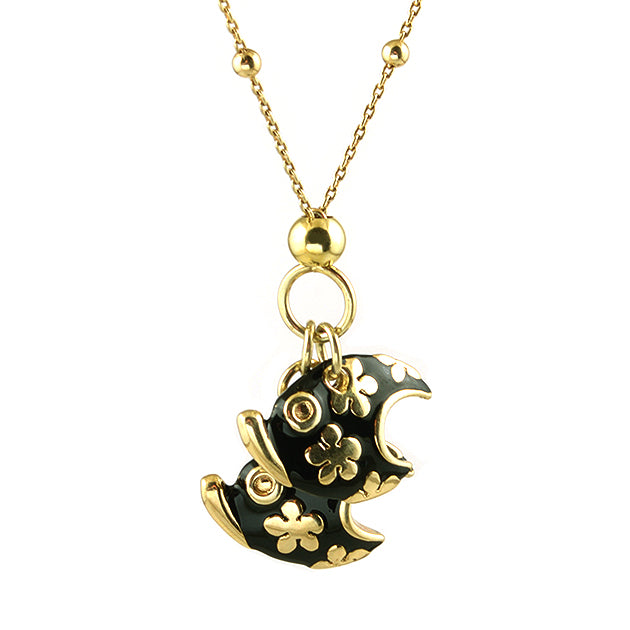 Black Fish Gold Plated Necklace