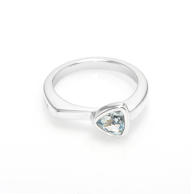 Silver and Aquamarine S.Begermi Ring.