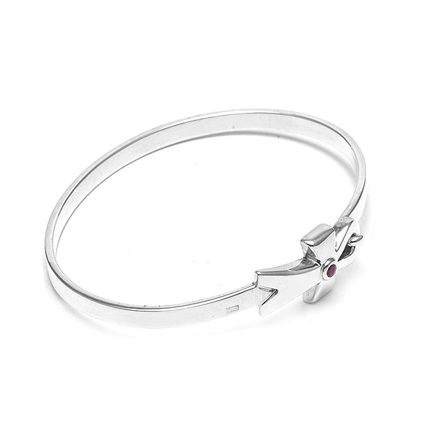 Silver and Ruby Key of Life Bracelet