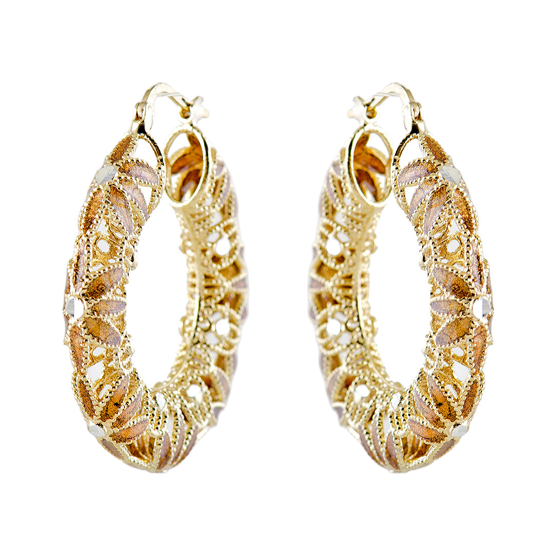 Gold Plated Circle Earrings