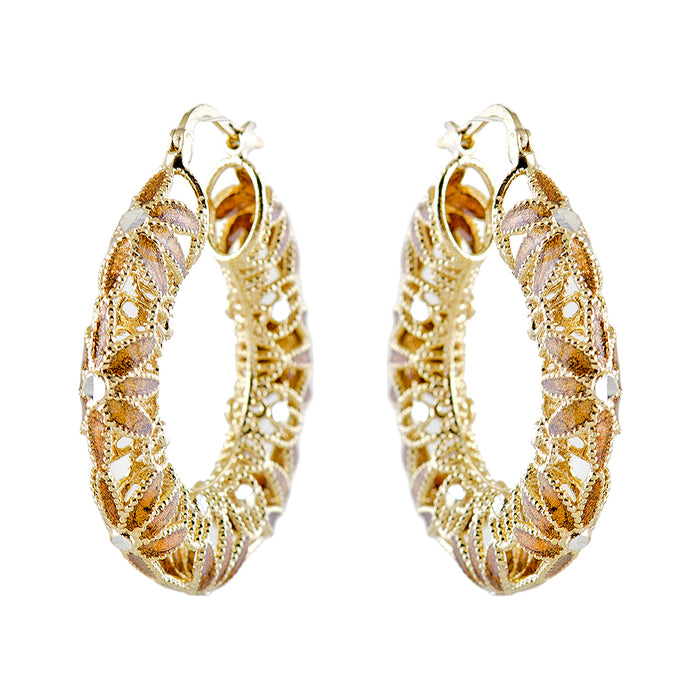 Gold Plated Circle Earrings
