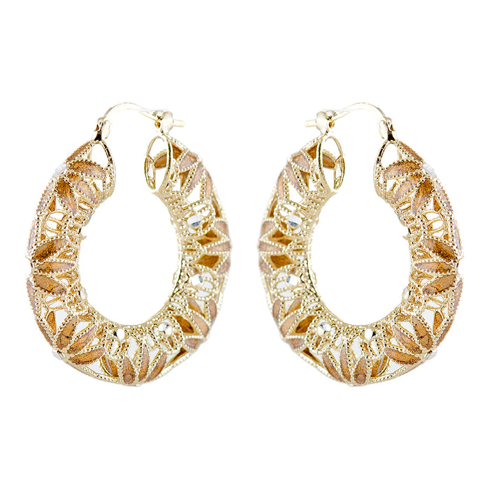 Gold Plated Circle Earrings