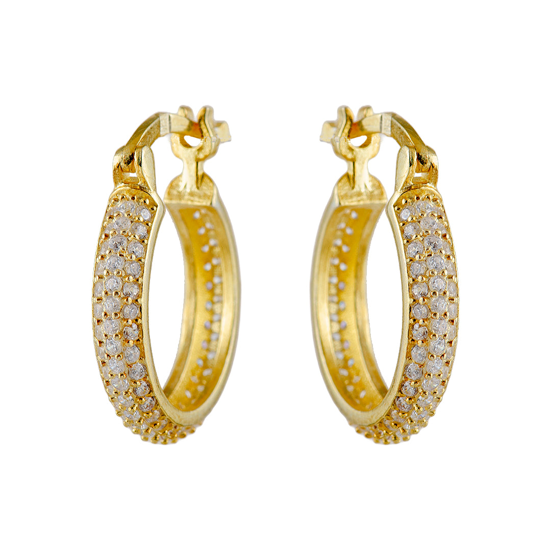 Gold Plated Earrings with Crystals