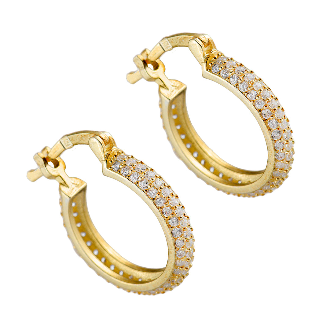 Gold Plated Earrings with Crystals