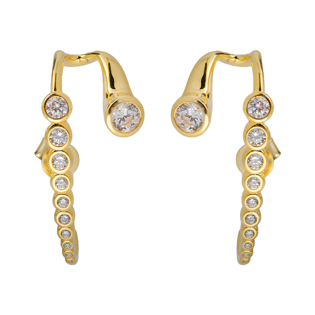 Gold Plated Earrings with Crystals