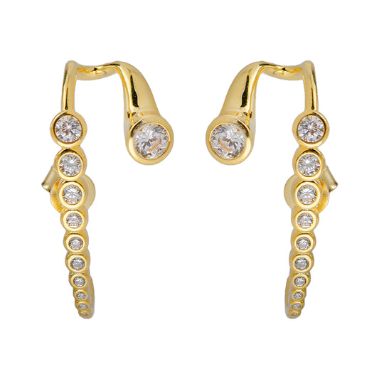 Gold Plated Earrings with Crystals