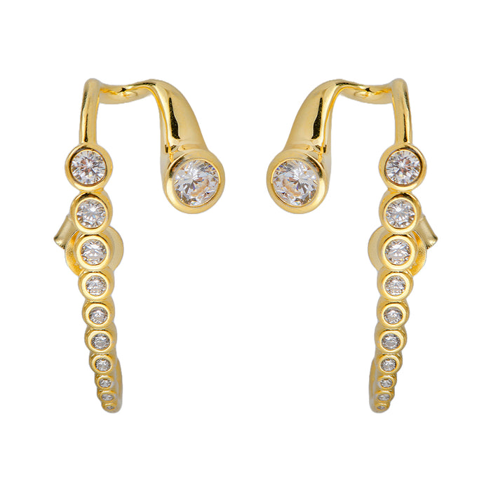 Gold Plated Earrings with Crystals