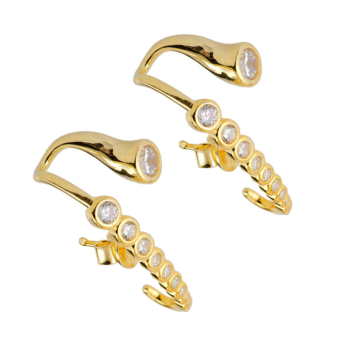 Gold Plated Earrings with Crystals
