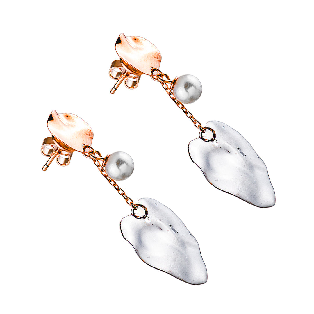 Gold Plated Earrings with Mother of Pearl