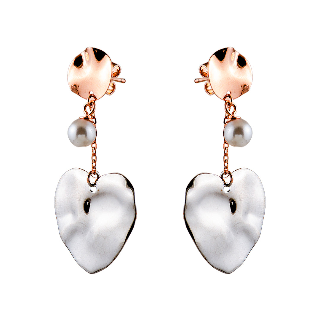 Heart Shaped Mother of Pearl Earrings