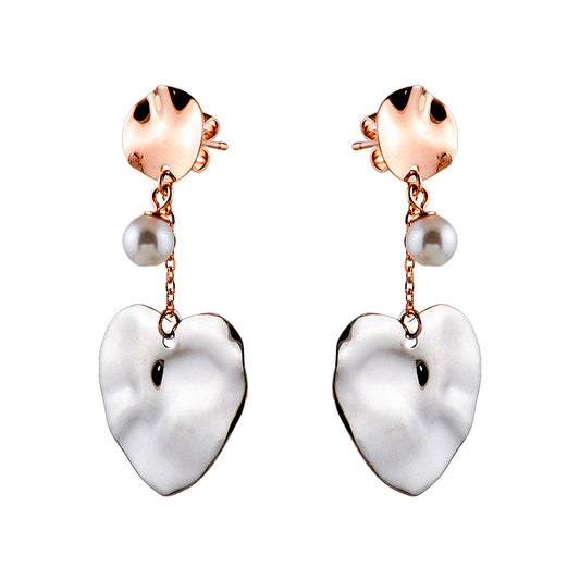 Heart Shaped Mother of Pearl Earrings