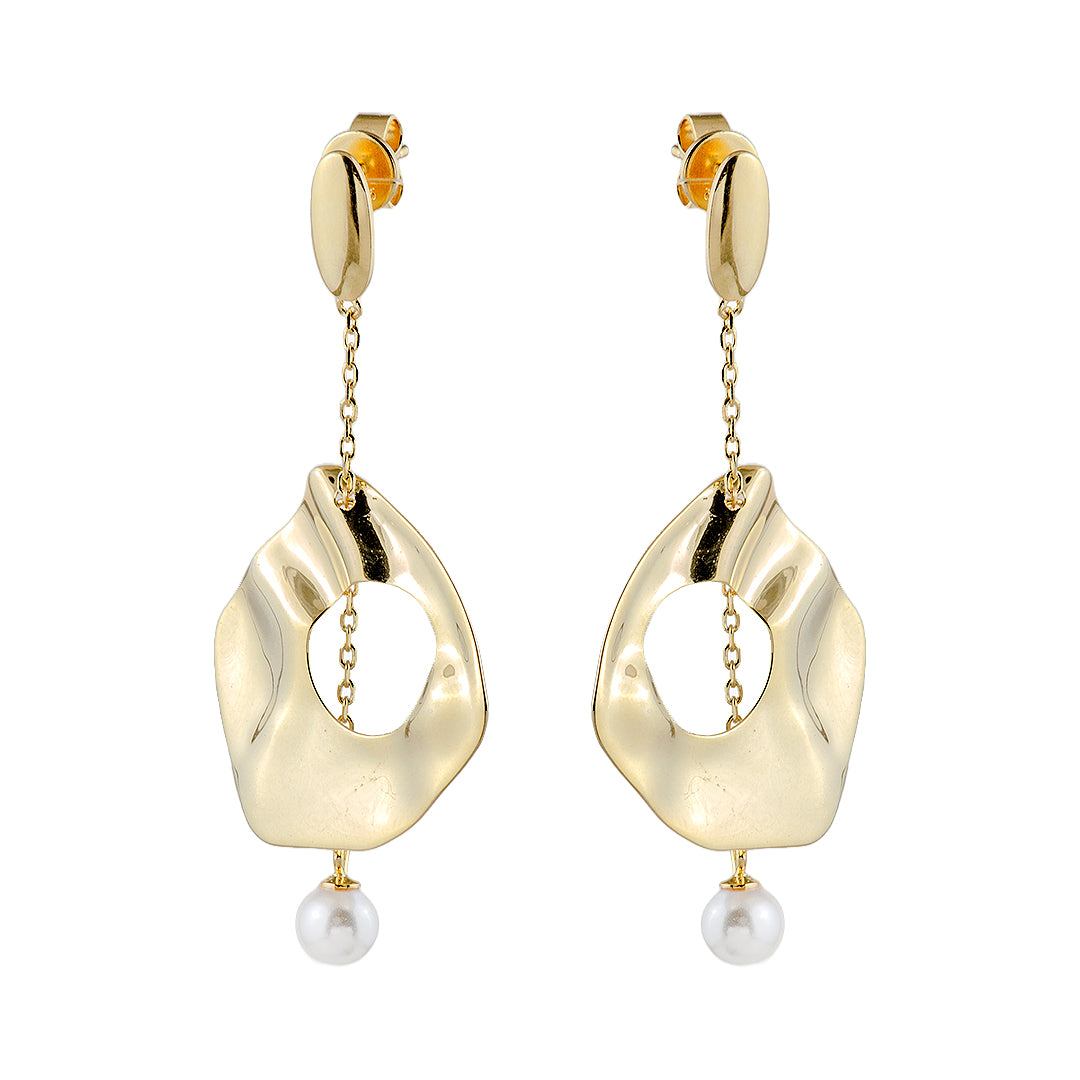 Gold Plated Earrings with Mother of Pearl