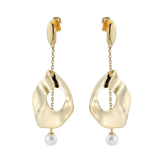 Gold Plated Earrings with Mother of Pearl