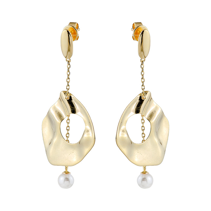 Gold Plated Earrings with Mother of Pearl