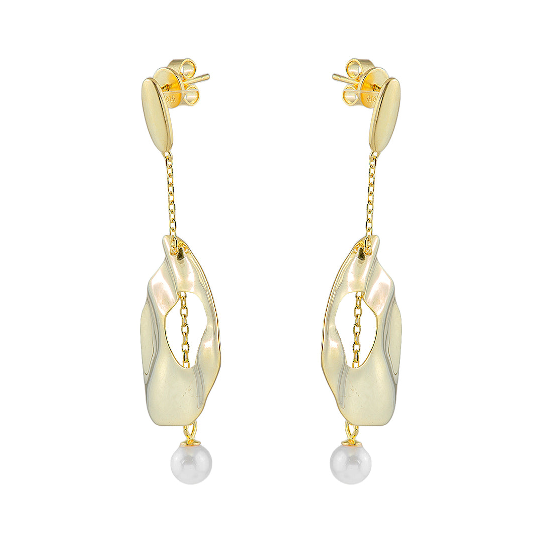 Gold Plated Earrings with Mother of Pearl