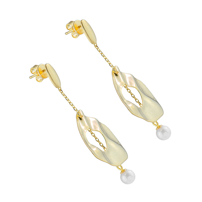 Gold Plated Earrings with Mother of Pearl
