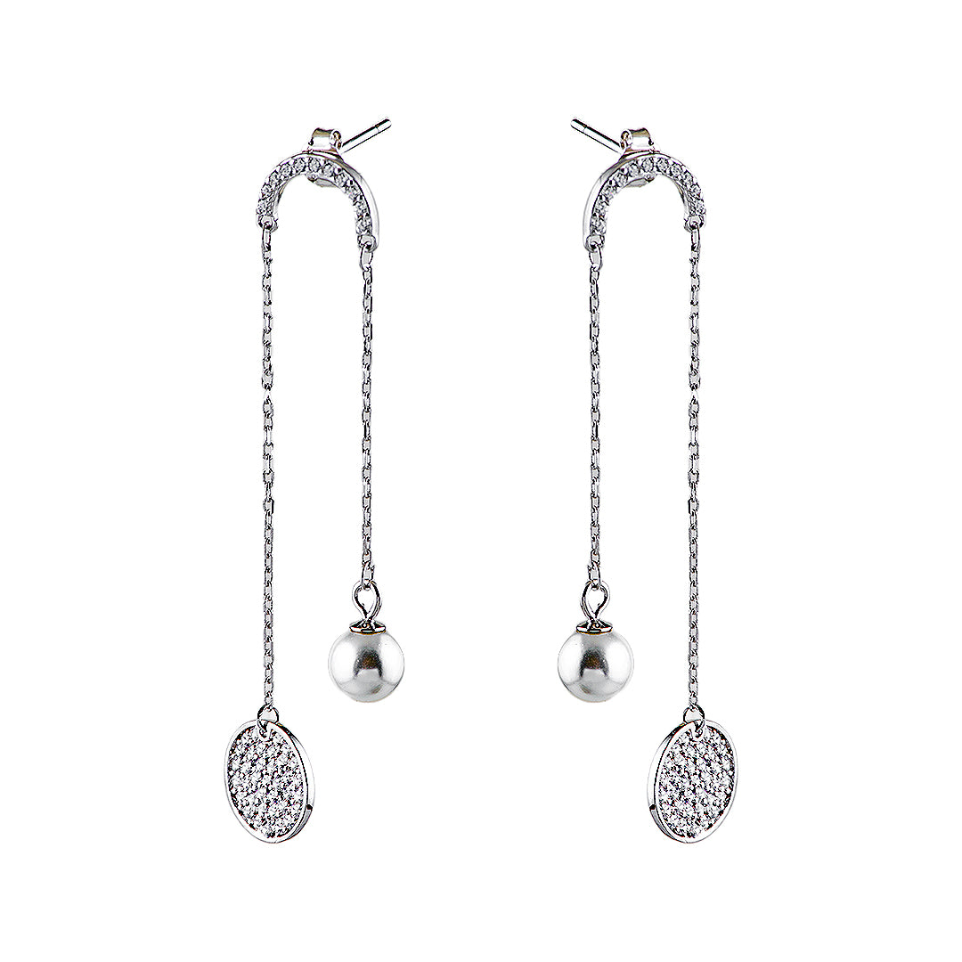 Silver Earrings with Pearls