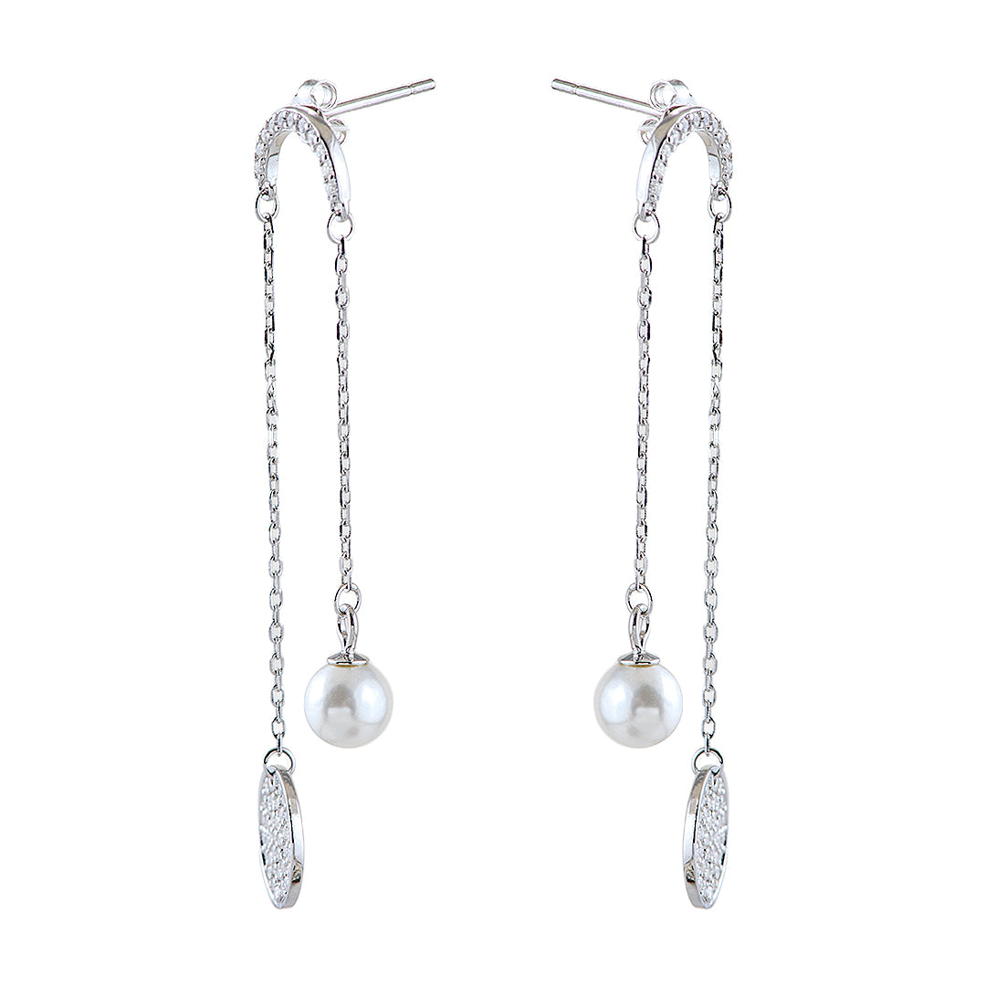 Silver Earrings with Pearls