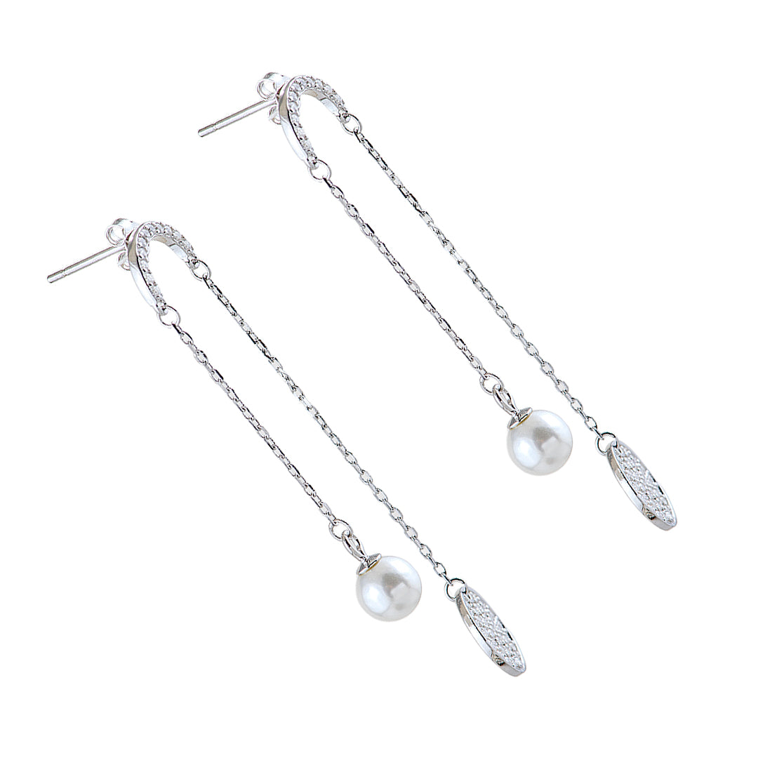 Silver Earrings with Pearls