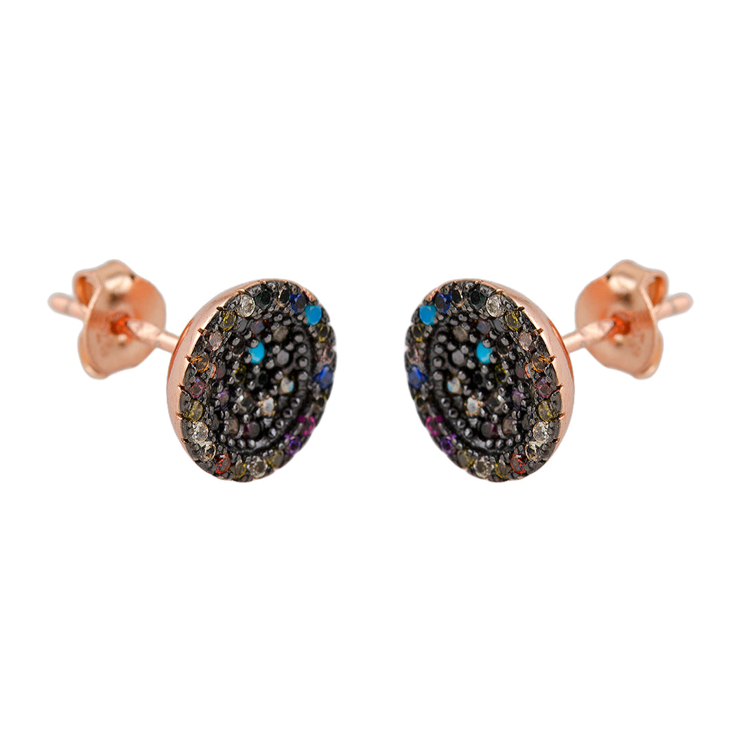 Gold Plated Studs with Colored Crystals