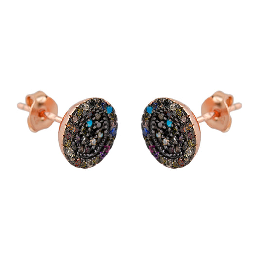 Gold Plated Studs with Colored Crystals