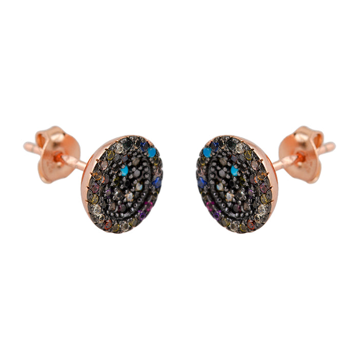 Gold Plated Studs with Colored Crystals