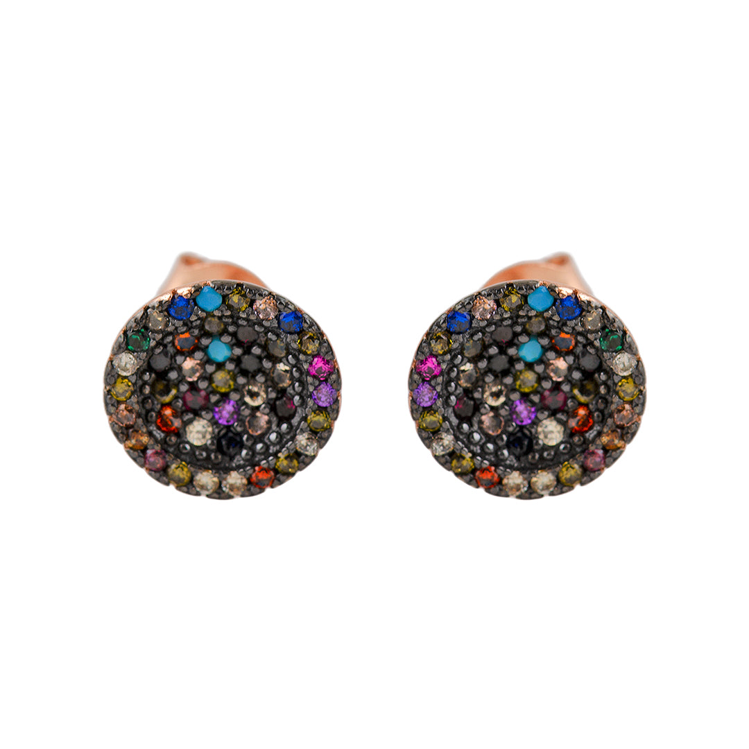 Gold Plated Studs with Colored Crystals