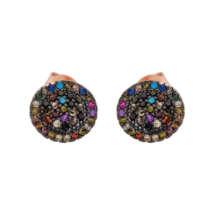 Gold Plated Studs with Colored Crystals