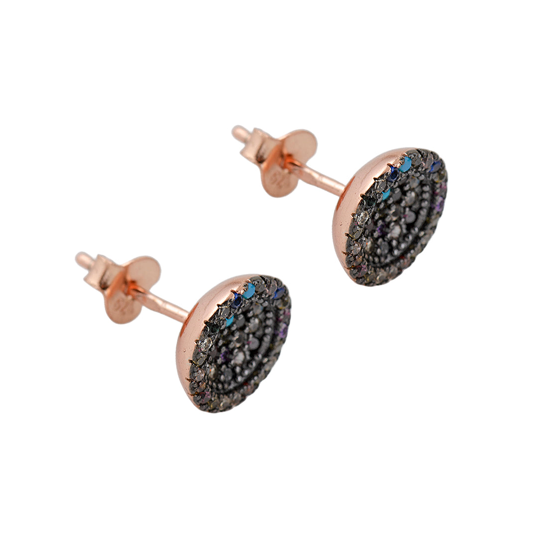 Gold Plated Studs with Colored Crystals