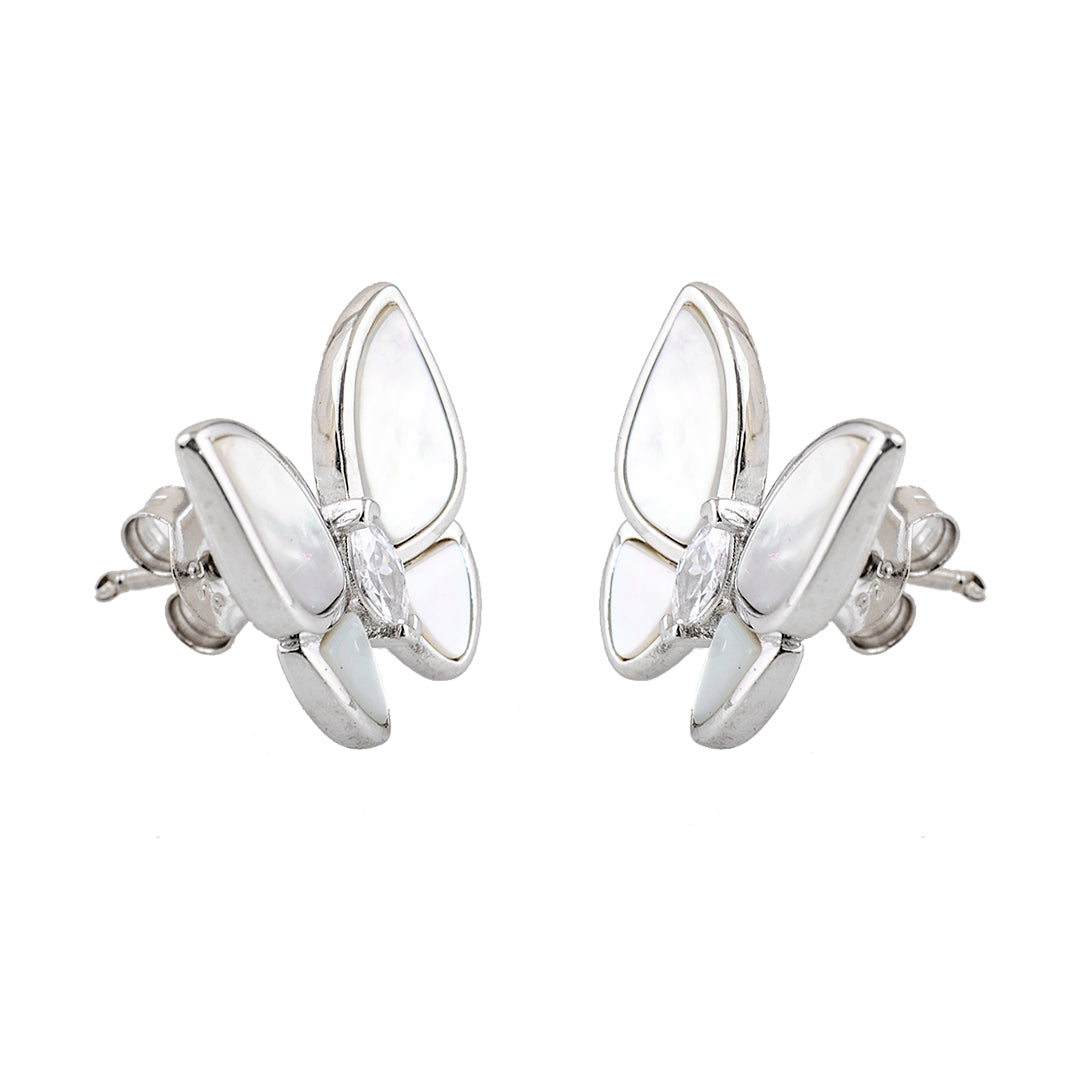 Silver Butterfly Earrings