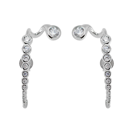 Silver Earrings with Crystals