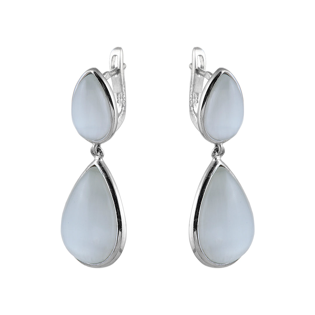 Silver and Cat’s Eye Earrings