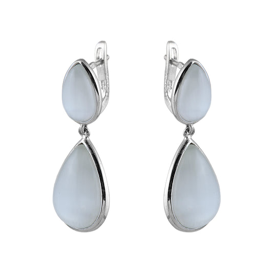 Silver and Cat’s Eye Earrings